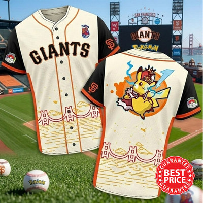 Print San Francisco Giants Worlds Pikachu Baseball Jersey 2026