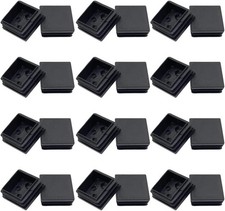 24Pack 38Mm 1 1/2 Inch Square Plastic Plugs, End Caps for Square Tubing/Black