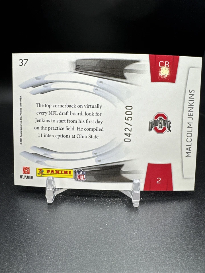 2009 Playoff Prestige Prestigious Picks Green #37 Malcolm Jenkins /500 Rookie - Image 2 of 2