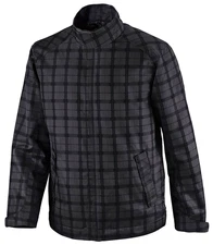 North End Sport Mens Full Zip Black & Gray Plaid Jacket L City Locale Pocket NWT