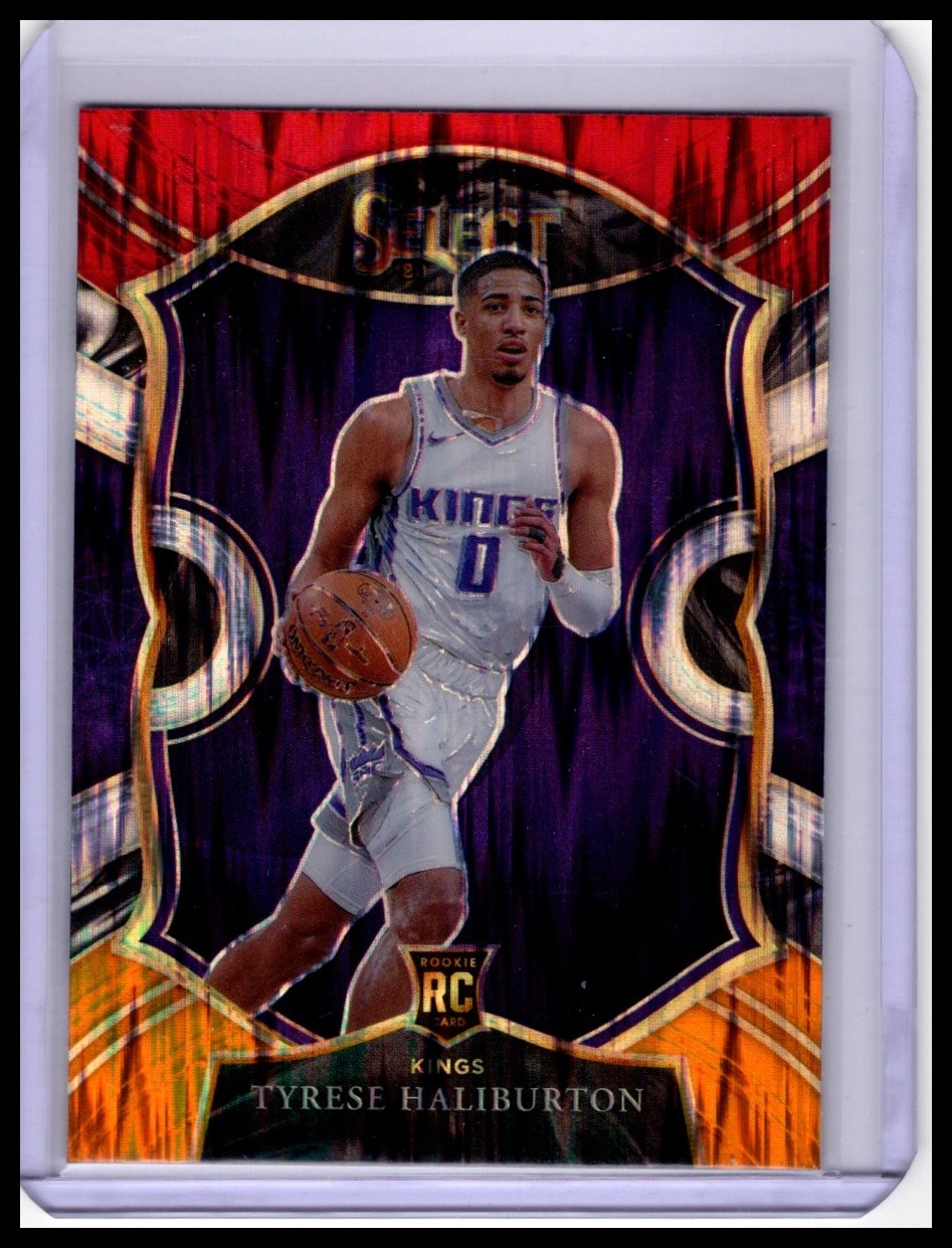 2020-21 Panini Select #72 Tyrese Haliburton Red White Orange Flash