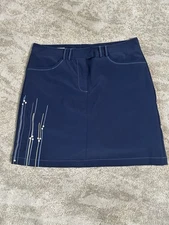Cutter & Buck CB Annika Women's Golf Skort Skirt Blue Size 2 Polyester Spandex
