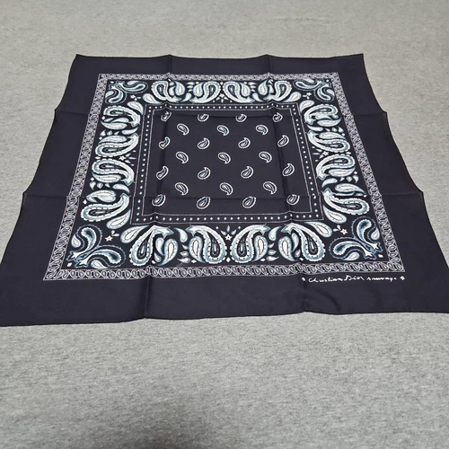 Christian Dior foulard coton bleu marine 58x58cm accessoire mode unisexe