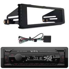 Infinity Alpha 100 Bluetooth Car Motorcycle Radio Receiver w/ Stereo Install Kit