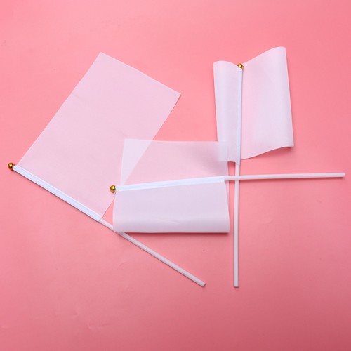 24 PCS Polyester White Hand Flags Commanding Referee Hand-cranked - Picture 11 of 11