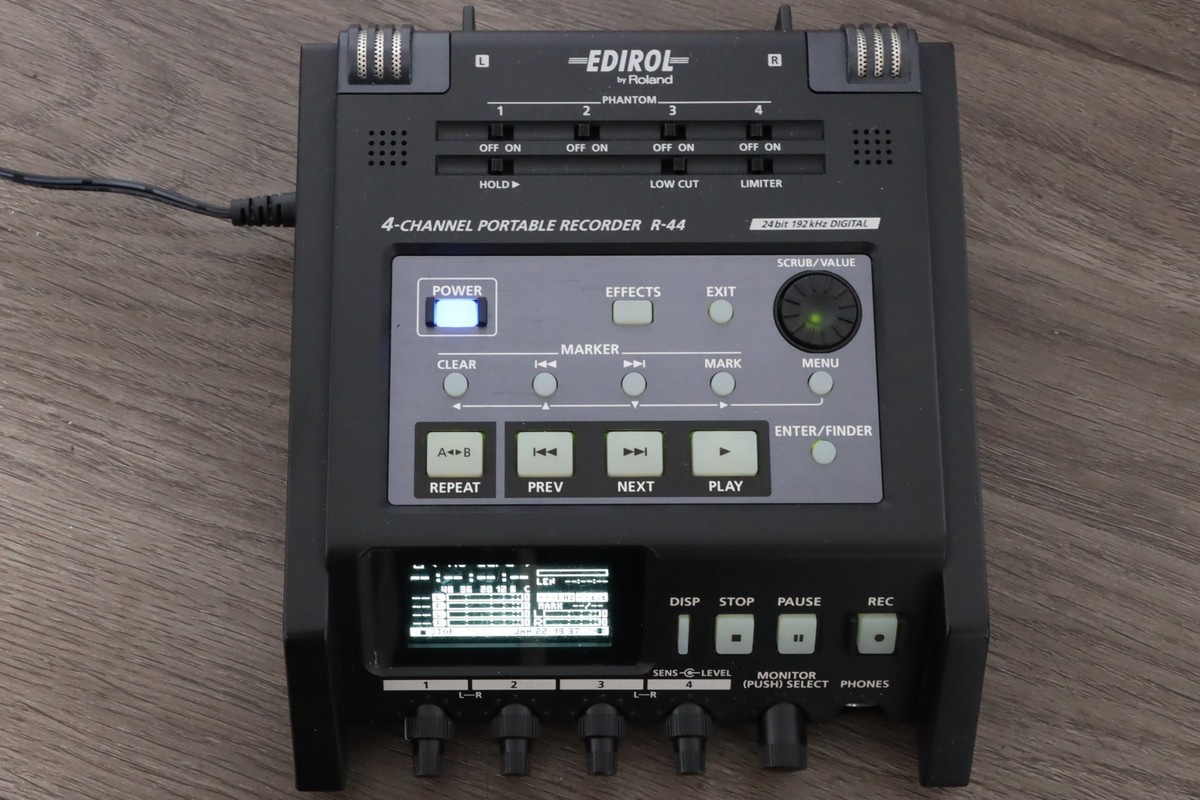 Roland R-44 4-Channel Portable Recorder W/Power supply adapter