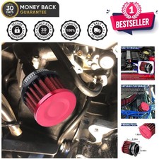 25mm Universal Cold Air Intake Filter - Easy Install Red For Cars Motorcycles