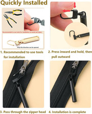 15 Pcs Zipper Pull Replacement Universal Replacement Zipper Pull tab Repair f...