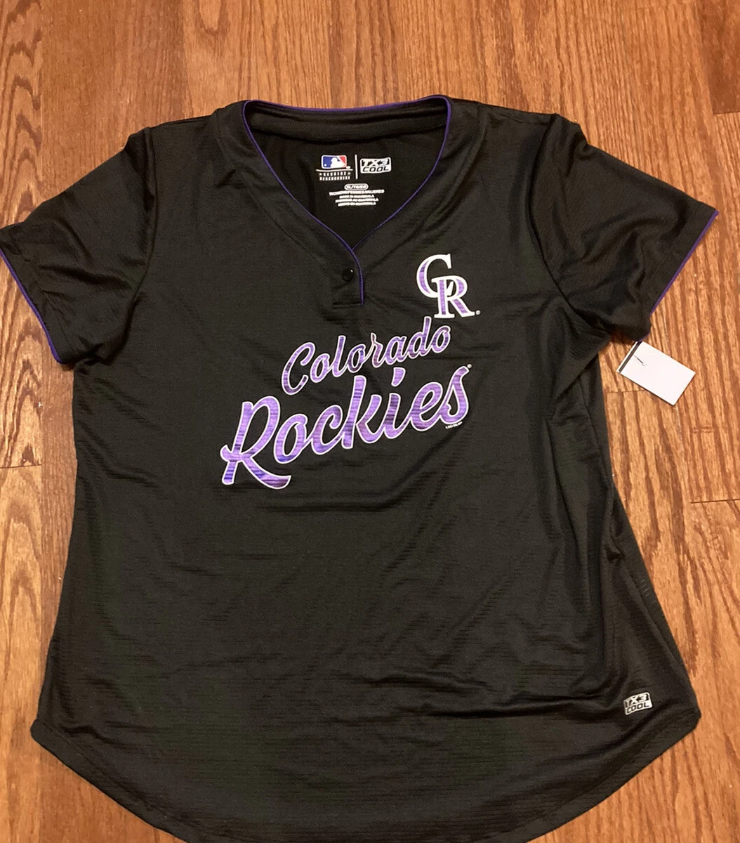 Colorado Rockies Jersey Women's Small Black Genuine Merchandise New!