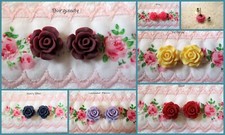 Ruffled Rose Earrings Matte~1/2 Inch *OPTION* Hypoallergenic 
