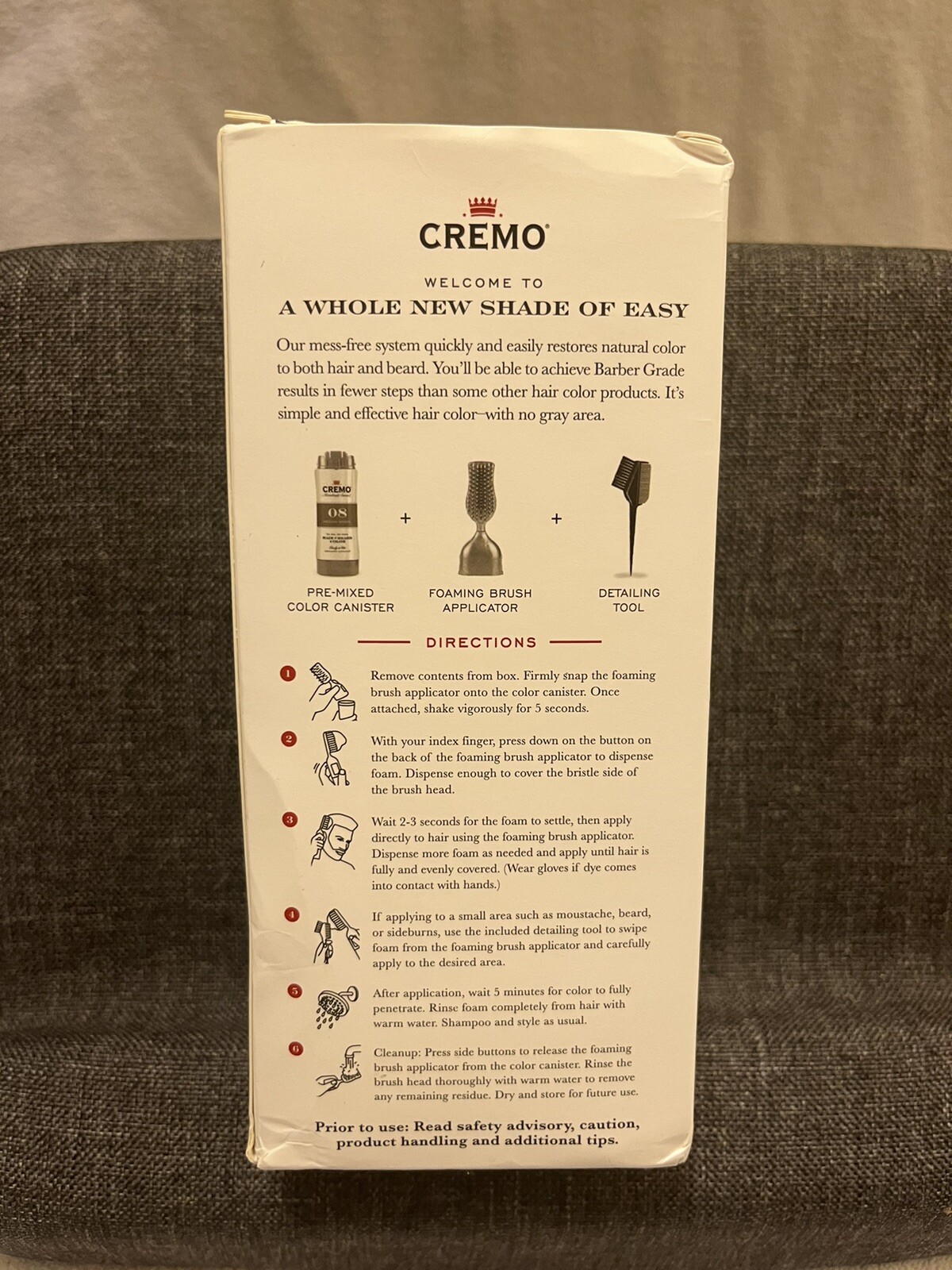 Cremo Hair & Beard Color 08 Medium Brown No Mix No Mess NIB 2.7 oz