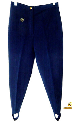 Classy RAE GERSON Vintage Velvety Soft Stirrup Pants-(30) approx S/6, navy blue
