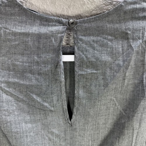 Amour Vert Gray Shirt Blouse Modal Silk Formal Casual Relax Flare Sleeve XS flaw - Picture 5 of 8