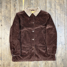 L.l Bean Chore Jacket Cord Vintage Corduroy Over Coat, Brown, Womens Xl