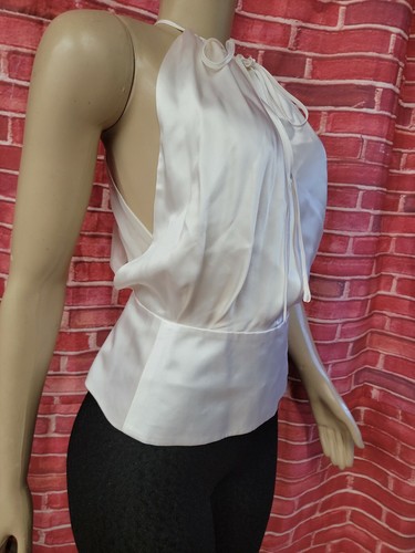 LOT 8 BY CHLOE DAO CREAM SILK SEXY, ELEGANT CROPPED TOP BLOUSE SIZE 2 NEW #CB3 - Bild 3 von 7