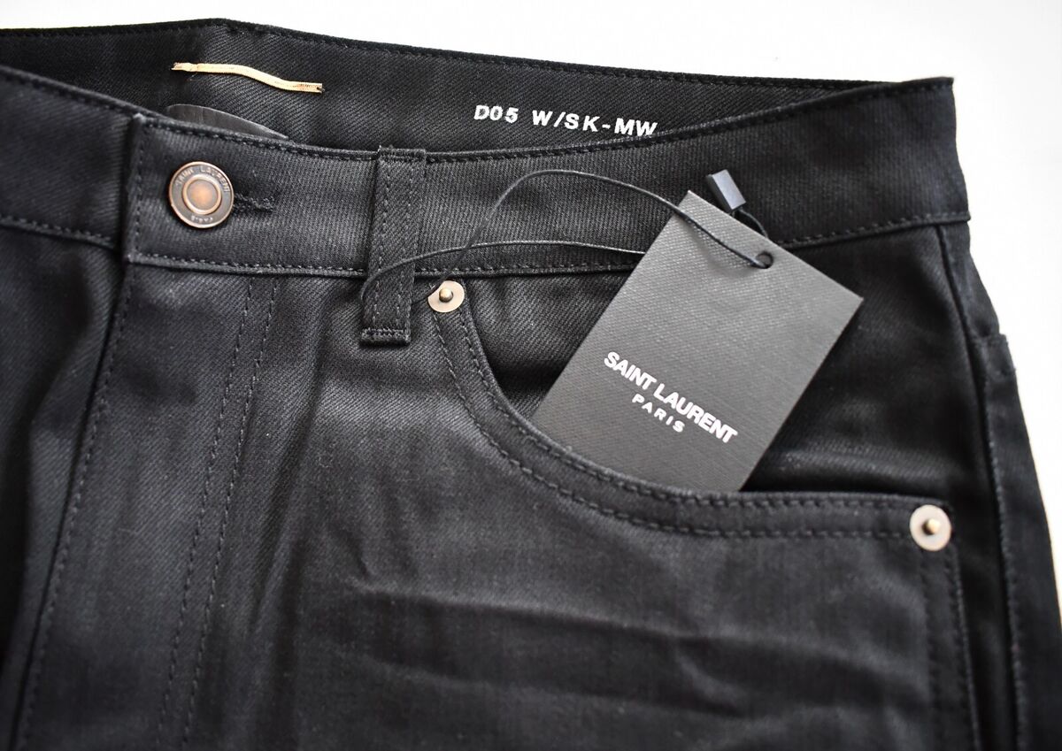 🆕️ SAINT LAURENT Paris D05 W/SK-MW Black SKINNY MEDIUM 🆕️ SAINT LAURENT Paris D05 W/SK-MW Black SKINNY MEDIUM