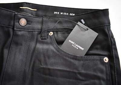 🆕️ SAINT LAURENT Paris D05 W/SK-MW Black SKINNY MEDIUM 🆕️ SAINT LAURENT Paris D05 W/SK-MW Black SKINNY MEDIUM