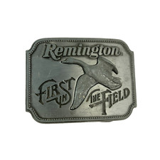 Vintage Remington Arms First In Field Canada Goose Metal Belt Buckle 1980 Small