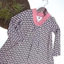 Tea Collection Girls Dress Scottie Dog Pleated Trapeze Gray Pink 10