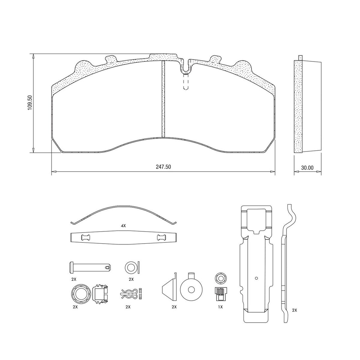 Air Disc Brake Pads for Bendix SB7,SN7 FMSI D1203, 802593 Air Disc Brake Pads for Bendix SB7,SN7 FMSI D1203, 802593