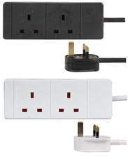 UK Extension Lead Cable Electric Mains Power 1 2 3 4 6 8 10 Gang Way Plug Socket