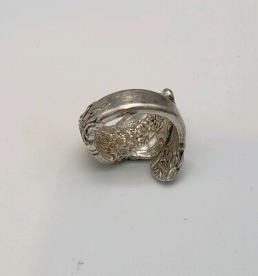 VINTAGE ROGERS BROS 1847 STERLING SILVER FLOWERS WRAP RING SIZE 6