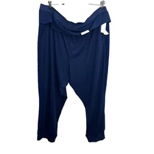 Xersion $70 Blue Stretch Fold Over Joggers Pants Plus Size 3X Casual Gym Rinning