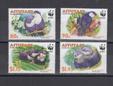 TIMBRE STAMP 4 ILE AITUTAKI Y&T#589-92 OISEAU BIRD WWF NEUF**/MNH-MINT 2002 ~C97