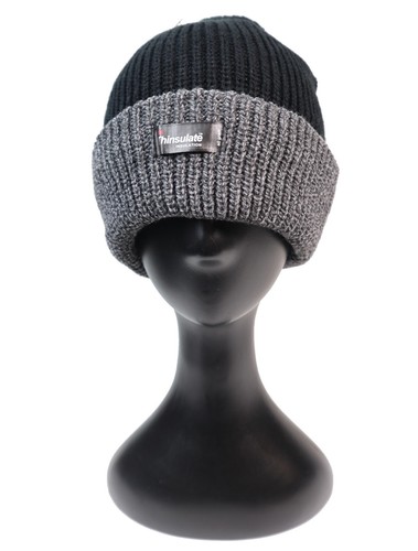 Thinsulate Knitted Thermal Beanie in Black, Brown, Grey, Mustard, Navy, Red - Picture 4 of 19