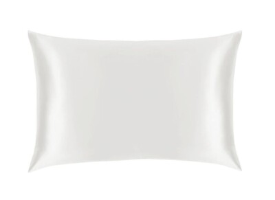Kissenbezug aus 100 % reiner Maulbeerseide - 22 mm hypoallergen, Anti-Aging - weiß