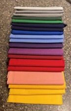 Fat Quarters Fabric - Solid Colors - 18"x21" - 100 cotton
