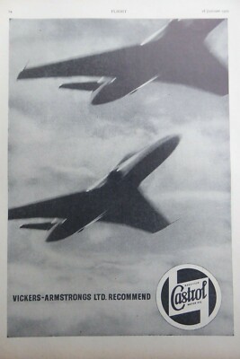 4/1951 PUB WAKEFIELD CASTROL OIL VICKERS ARMSTRONGS ATTACKER ORIGINAL AD