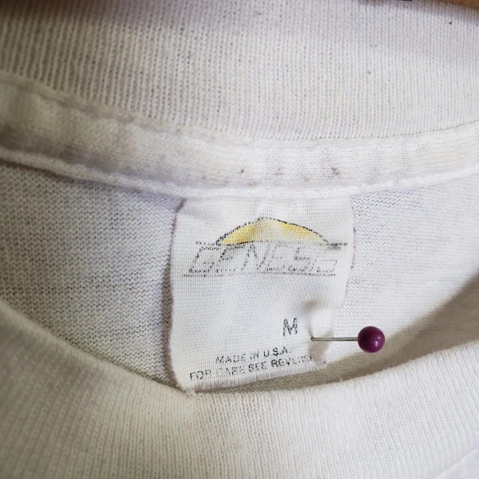 复古 California Coast Cleanup T 恤男式 Med 白色单针 80 年代志愿者  — 第 3/4 张图片