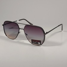 Guess GO00064 06F Pilot Sunglasses Gunmetal Frame Smoke Gradient Lens 61mm