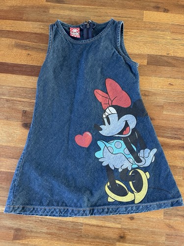 2 Disney Dress Size 5/6 Minnie Mouse Embroidered Striped & Jean Size 4 READ - Picture 12 of 24