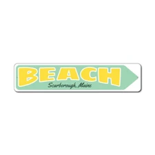 Beach Direction Arrow Sign Custom Aluminum Metal Wall Decor Plaque