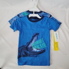 NWT Carter's 2-Piece Blue Alligator/Crocodile Pajama Top/Tee Set Boys Size 4/4A