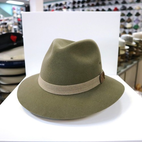 MOSS GREEN WOOL FELT HAT | eBay