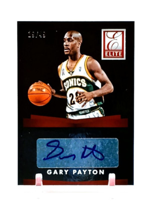 Gary Payton Auto #/49 2015-16 Panini Donruss Elite Signatures ESGP HOF Autograph
