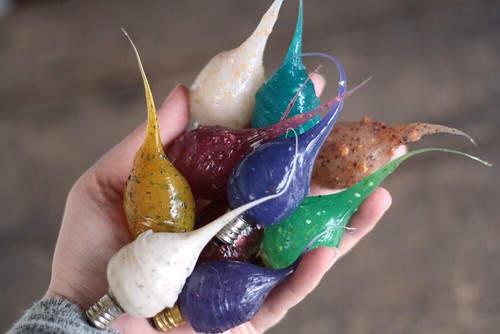 Light Bulbs Set/2 Silicone Dipped Applesauce 4 Watt Candle Tip Primitive Decor - Picture 3 of 3