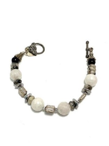 Necklace Set - Rare Black Coral & Herkimer Diamond - Titanium White Jade - Picture 6 of 9