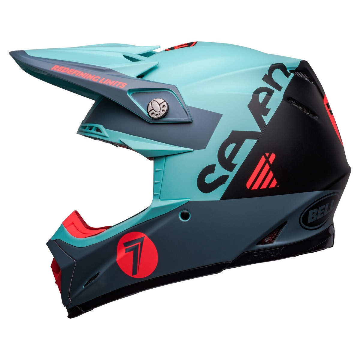 NEW BELL MOTO FLEX S HELMET SEVEN VANGUARD MATTE AQUA BLACK MX