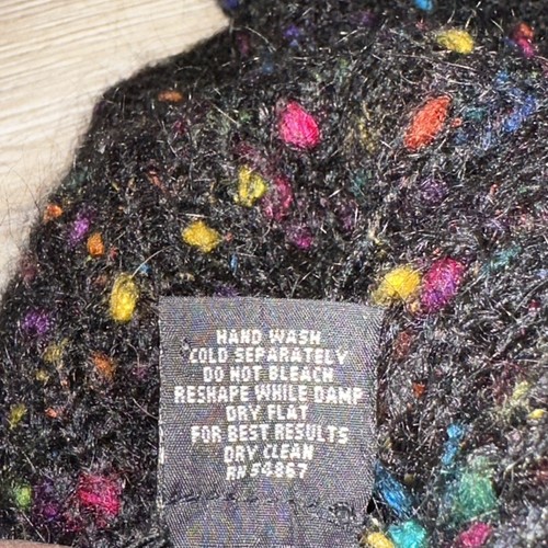 Vintage Jacque and KoKo Mohair Sweater Dress Size 26/28 Speckled Black Rollneck - Picture 5 of 11