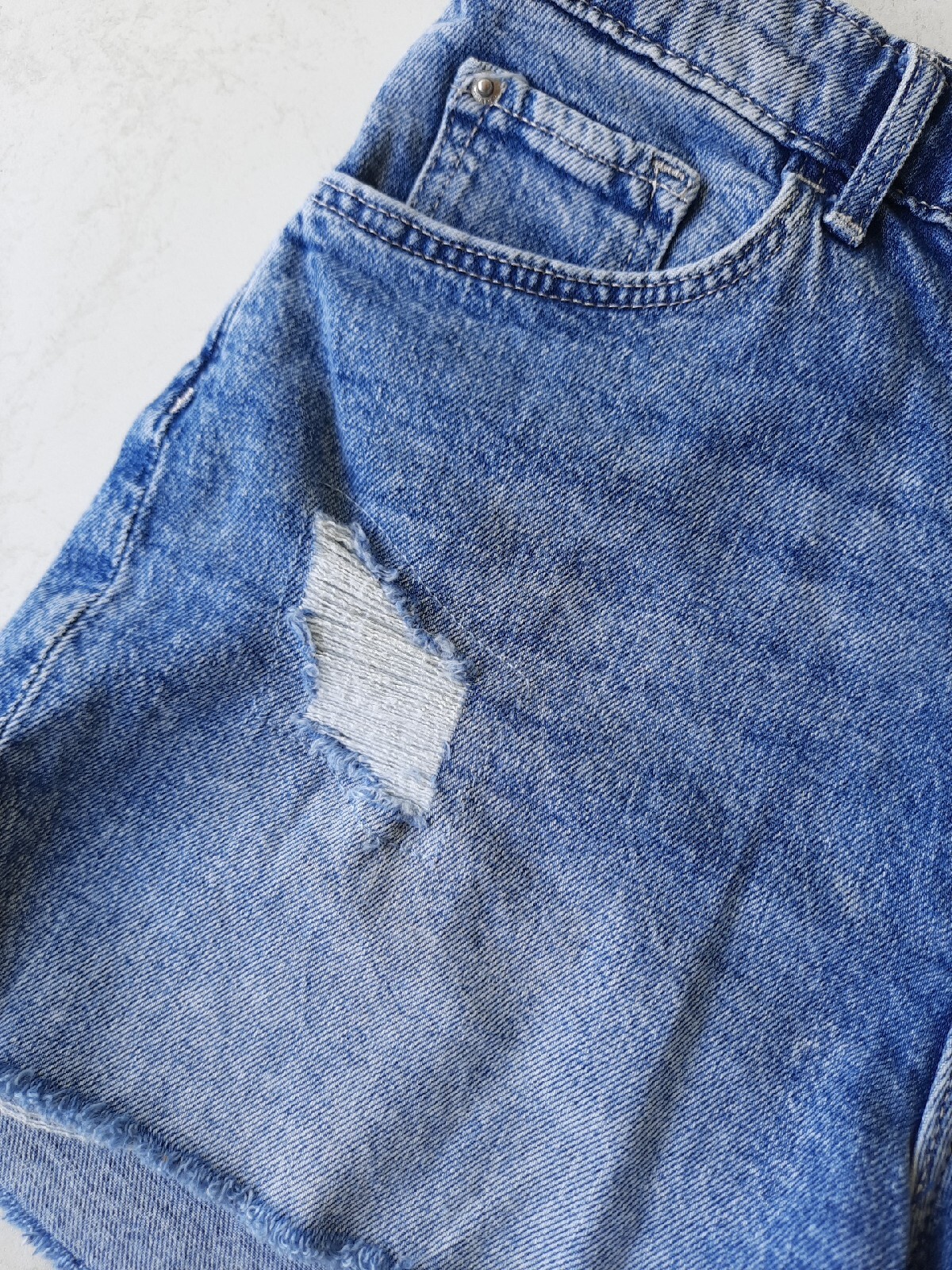 Echinodon Jeans Shorts Mädchen - Baumwolle Mit Elastischem Bund
