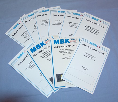 collector : lot de 6 etiquettes prix velo enfant mbk