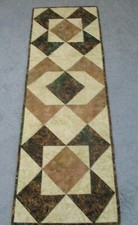 Hand Made Quilted Table Runner/ Topper /Mat Multi color Batiks 14.5" x 42.5"