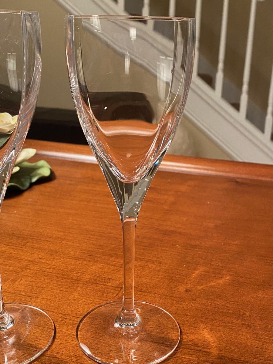 Mikasa Crystal PANACHE Clear Square Bowl Wine Glasses - 8 1