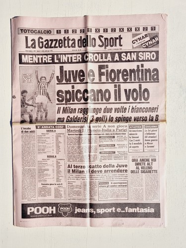 GAZZETTA DELLO SPORT 15 FEBBRAIO 1982 JUVENTUS-MILAN 3-2 GALDERISI - CAVESE 5-1 - 第 1/1 張圖片