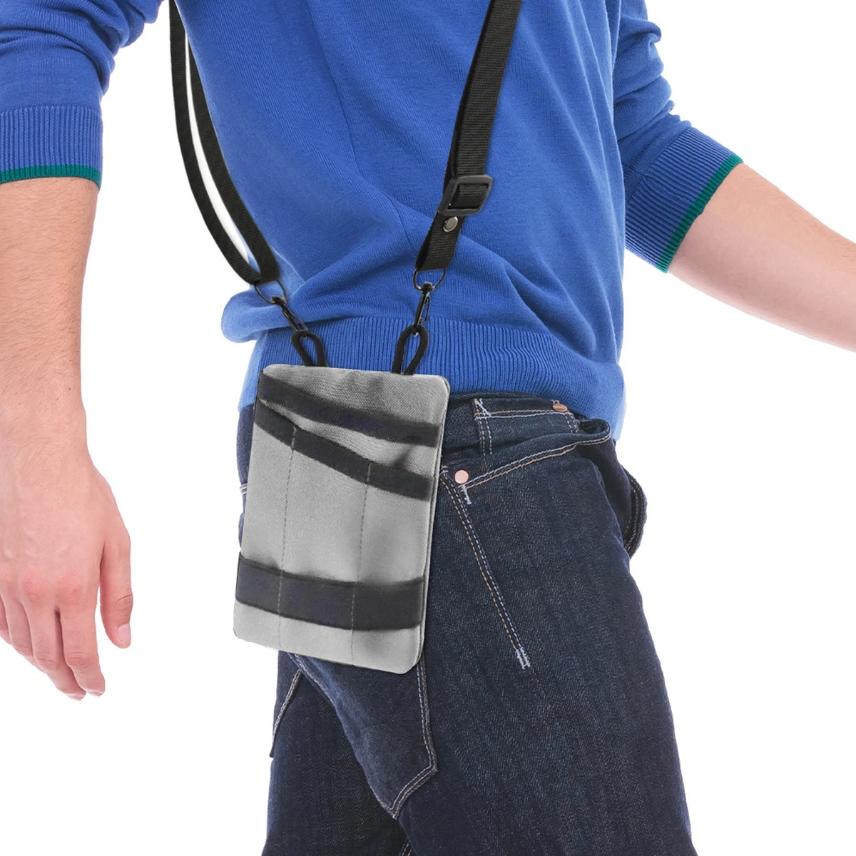 Light Gray Compact Pocket Organizer Pouch Canvas EDC Tool Storage