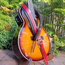 "Red Head" Leather Guitar strap